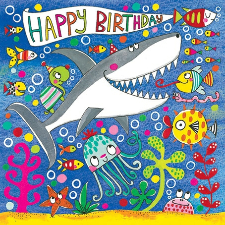 Edition Gollong Puzzle Karte - Happy Birthday Haifisch