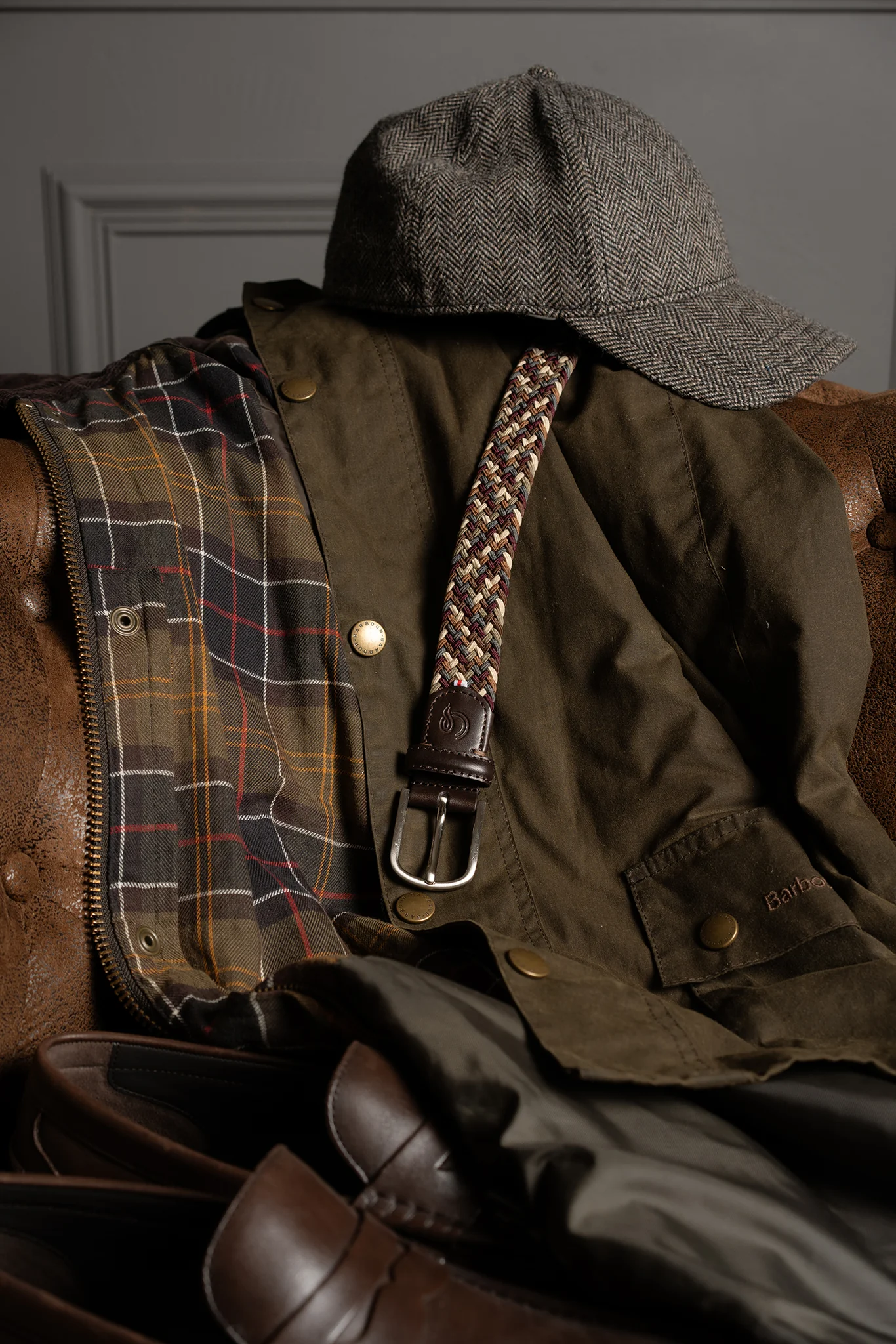 La Boucle Covent Garden Herren Stretch Gürtel - Multi Bordeaux La Boucle Covent Garden Herren Stretch Gürtel - Multi Bordeaux