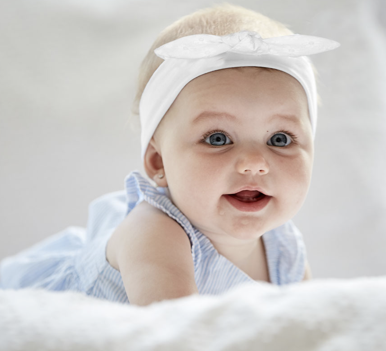 Maximo Baby GOTS Stirnband mit Schleife - Weiß