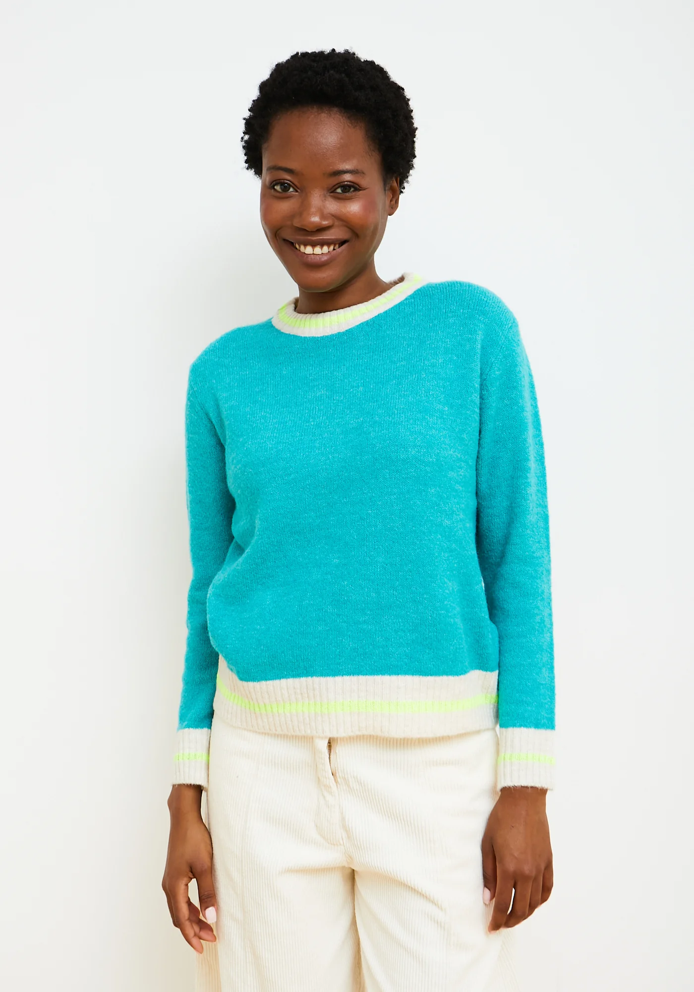 Dr Bloom Berry Pullover - Strickpulli in Türkis Blau 