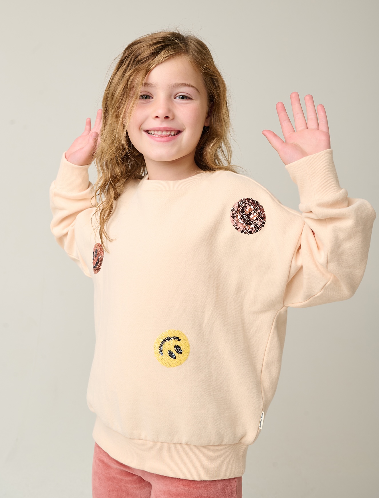 Tumble 'n Dry TND Ines Sweatshirt in Creme -Glitzer Smileys 
