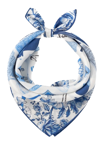 Codello Nickituch aus Reiner Seide in Blau & Weiß - Paris