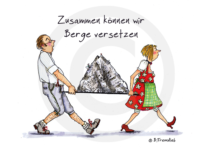 Sweet Design Kunstwerk mit Passepartout - Zusammen können wir Berge versetzen