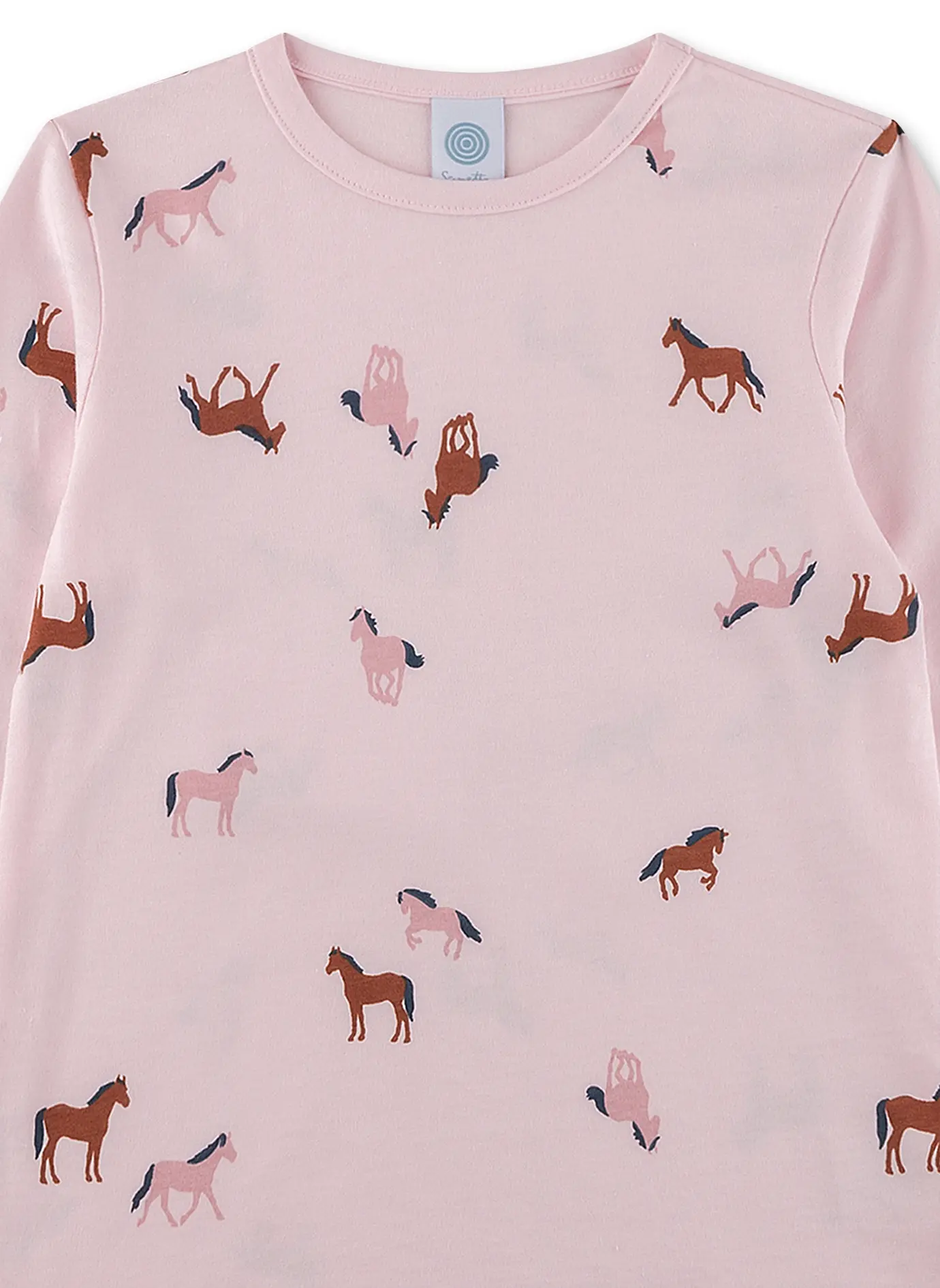 Sanetta Pyjama Mädchen-Schlafanzug mit Pferden lang rosa Sanetta Pyjama Mädchen-Schlafanzug mit Pferden lang rosa