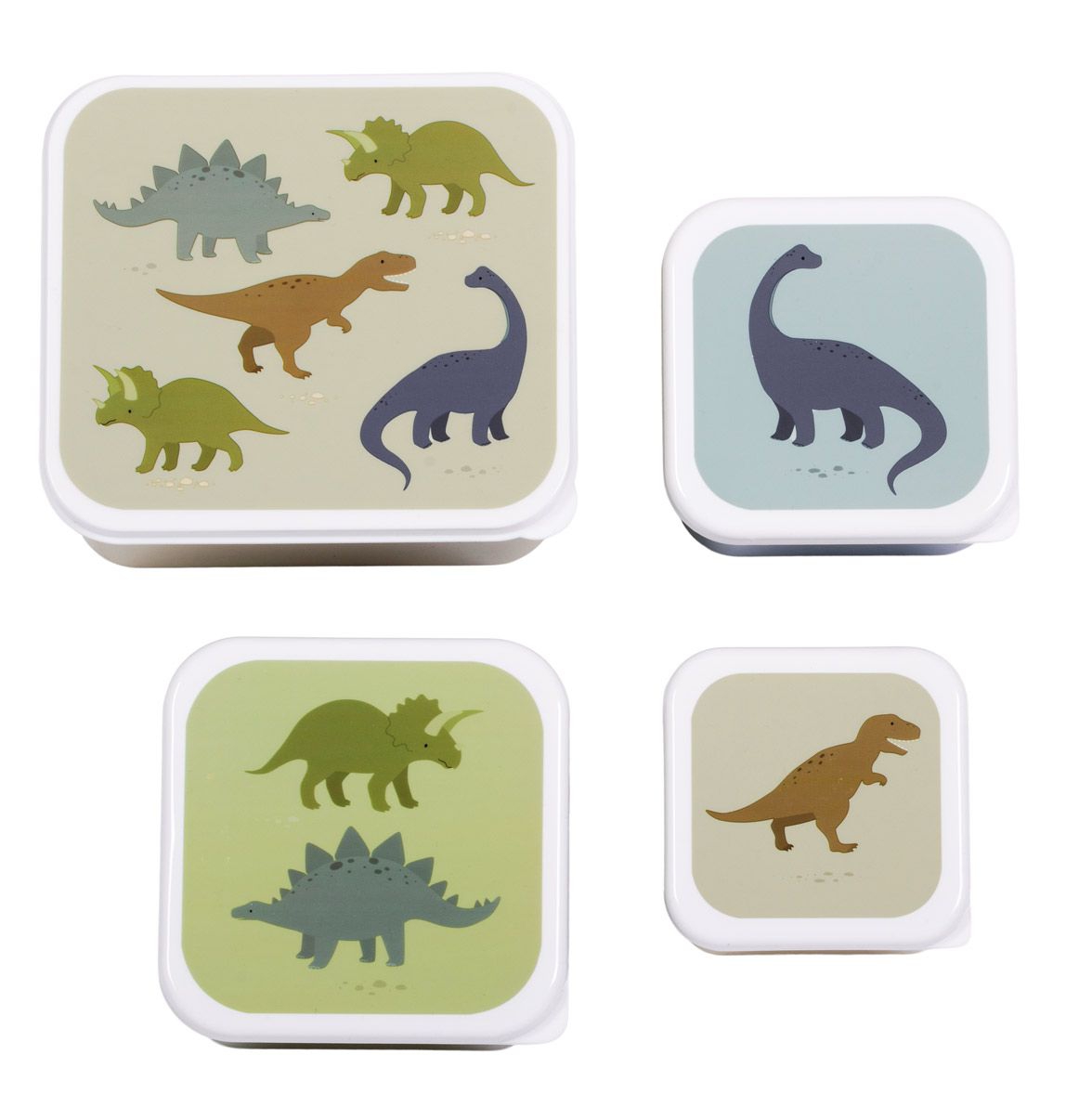 A Lovely Little Company Brotzeitbox Set von 4 - Dinosaurier