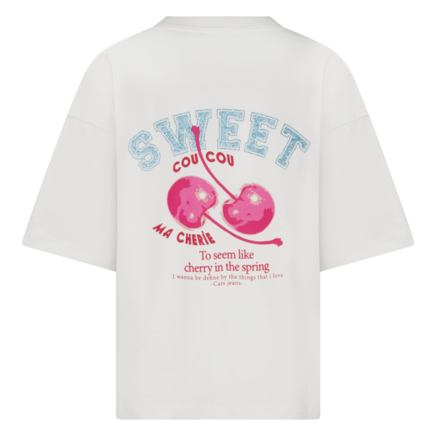 Cars Jeans Briselle Jr. Kurzarm T-Shirt in Weiß - Sweet Cherry
