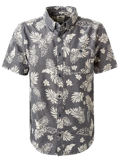 EQYWT04557-Quiksilver-Hawaii-Hemd Quiksilver Kurzarm Hawaii Hemd für Männer Navy Palmen