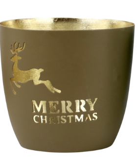 HOFF Interieur Windlicht Weihnachten mit Rentier in Taupe - Merry Christmas HOFF Interieur Windlicht Weihnachten mit Rentier in Taupe - Merry Christmas