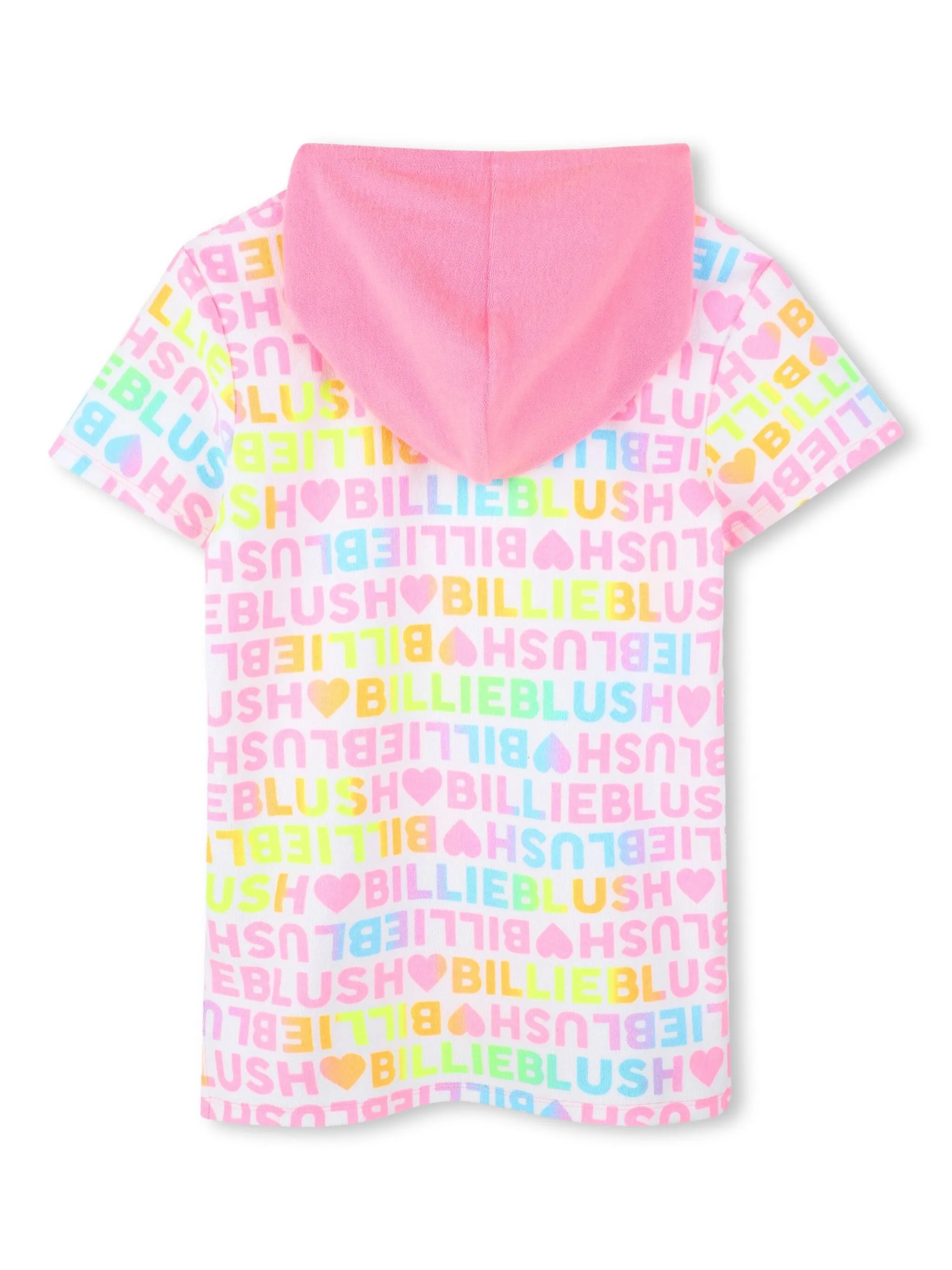 Billieblush Beach Kleid aus Frottee mit Regenbogen Logo Schrift und Kapuze - SALE Billieblush Beach Kleid aus Frottee mit Regenbogen Logo Schrift und Kapuze - SALE