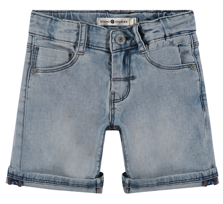 BBE24207243-Stains-Stories-Jeans-Shorts Babyface Stains & Stories Jog Jeans Short in Medium Blau Denim