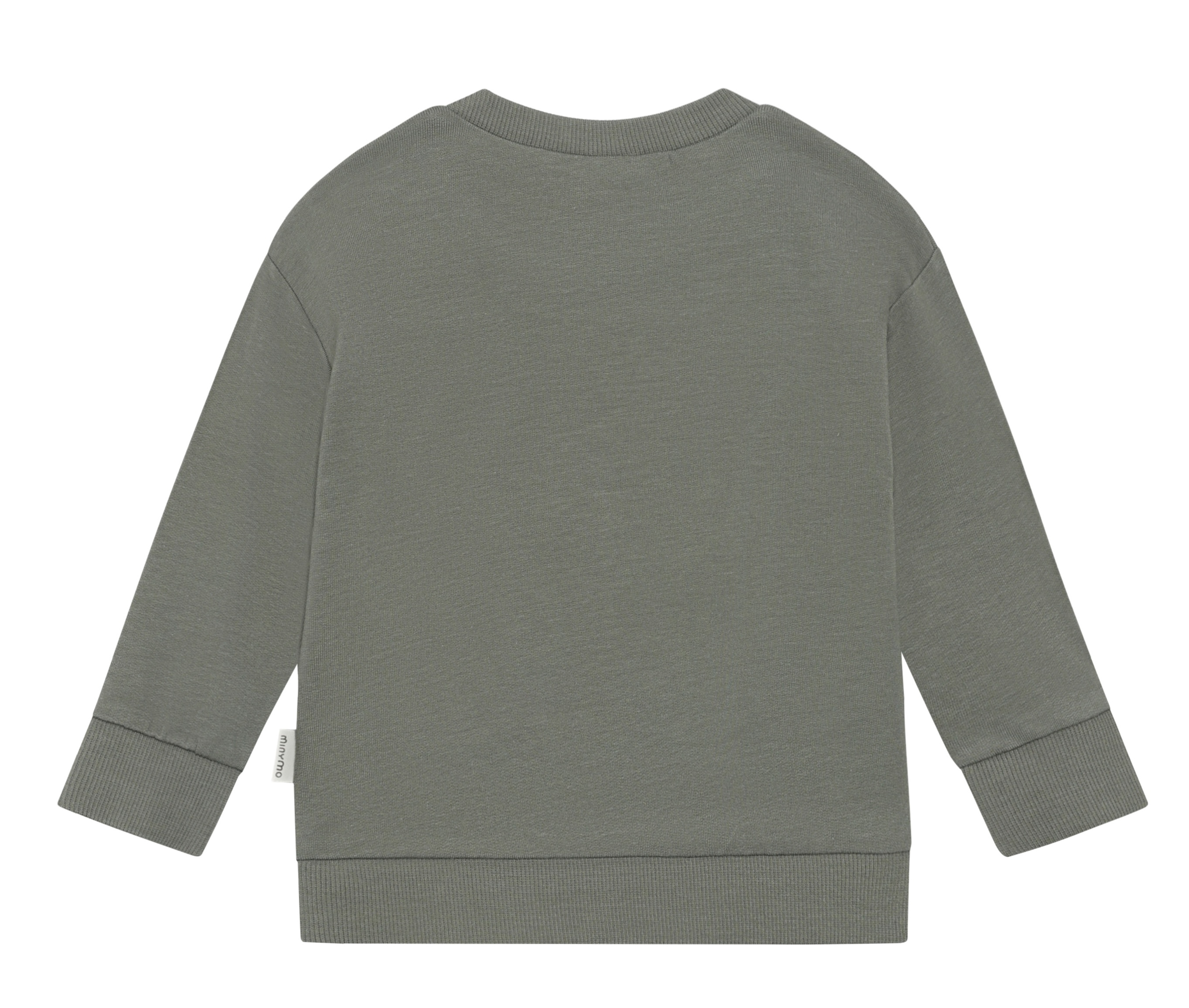 Minymo Sweatshirt in Beetle Grün mit Bär Teddy Applikation