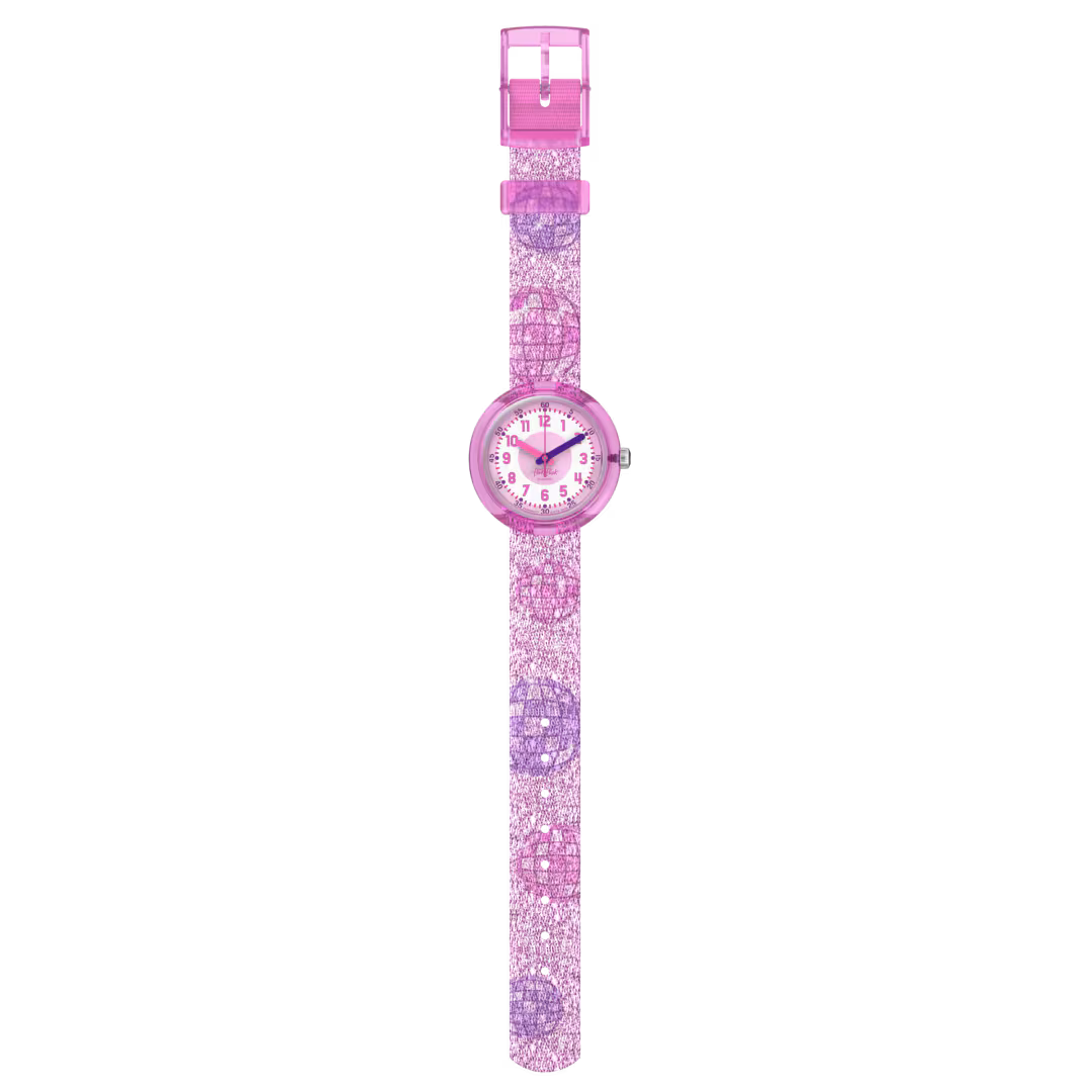 Flik Flak Kinderuhr in Pink Glitzer - Disco Time