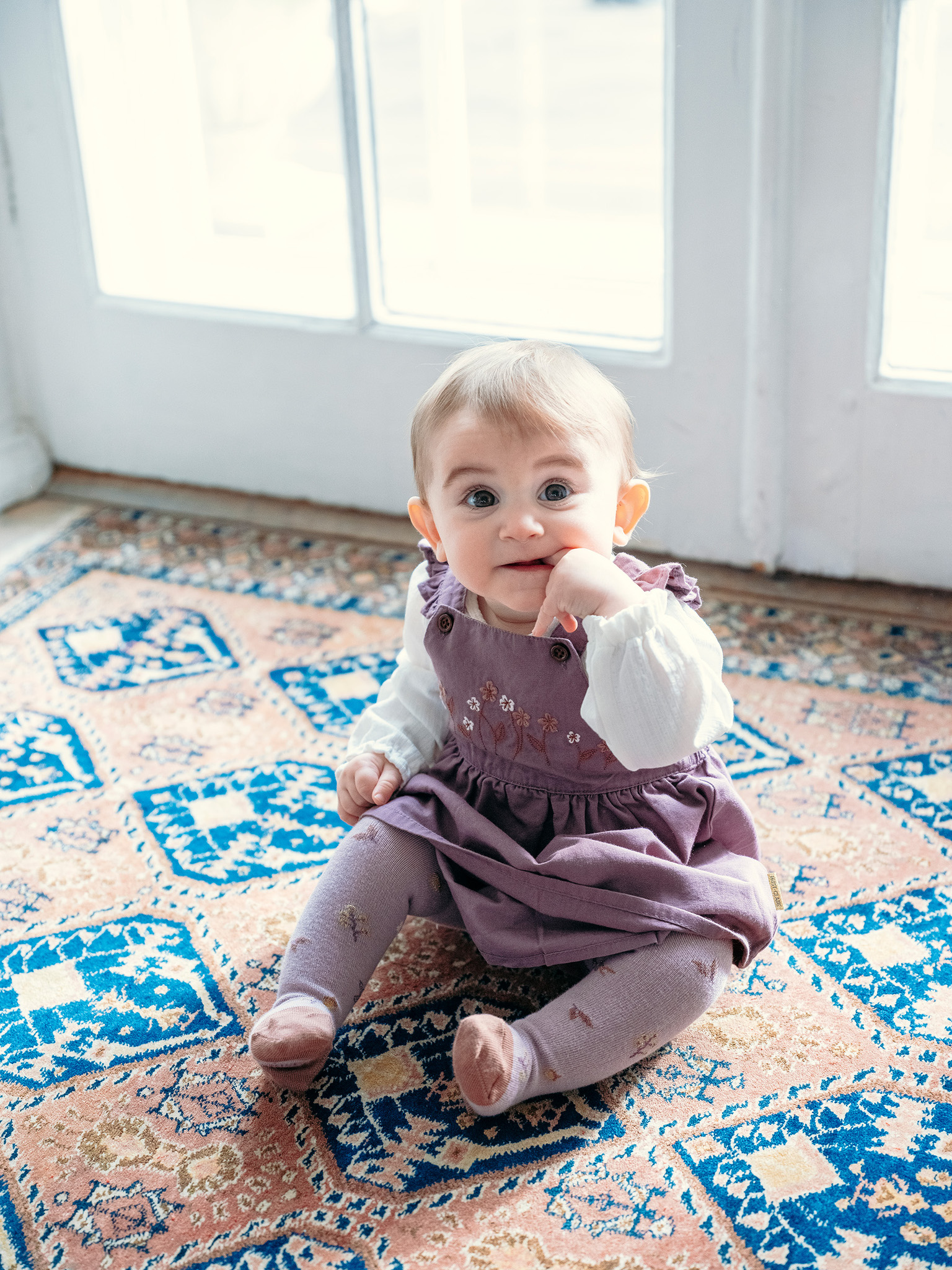 Hust & Claire Strumpfhose Frankie in Lila/Braun - Blumenprint