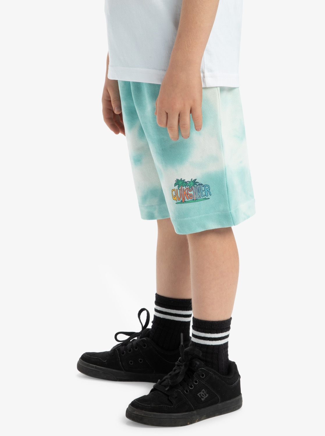 Quiksilver Boys Tie Dye Sweat Shorts mit elastischem Bund in Grün - SALE