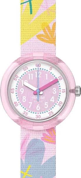 Flik Flak Kinderuhr in Rosa mit Blumen - PASTEL PARADISE