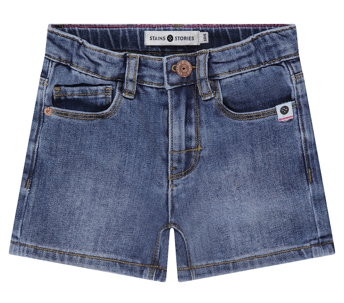 Babyface Stains & Stories Jog Jeans Short in Dark Blue Denim