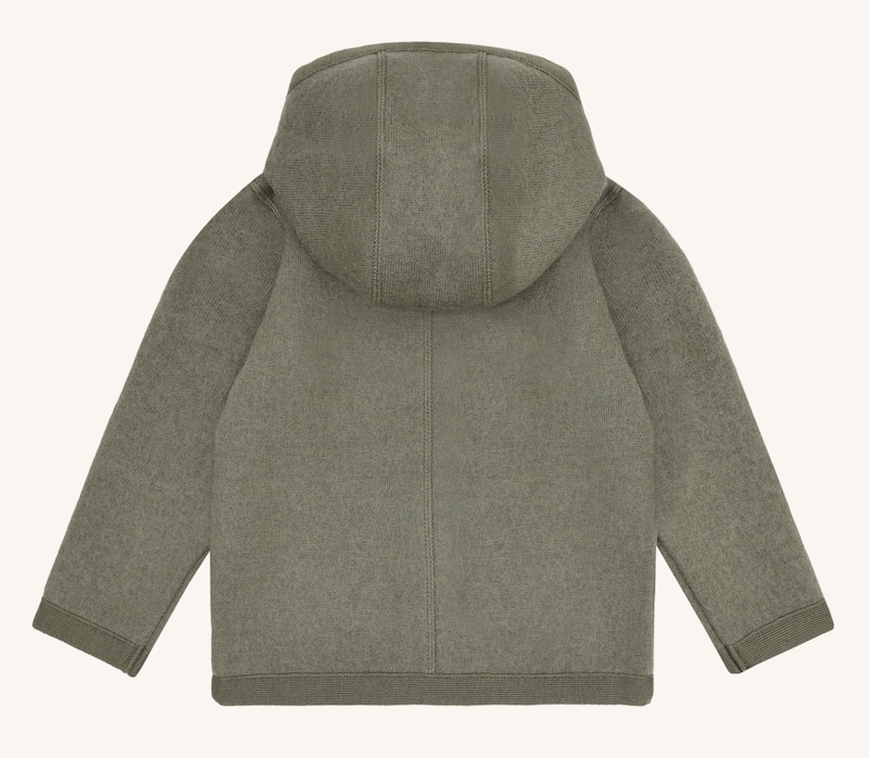 Hust & Claire Ebba Wollwalk Jacke mit Kapuze - Boiled Wool Hooded Jacket in Turtle Grün