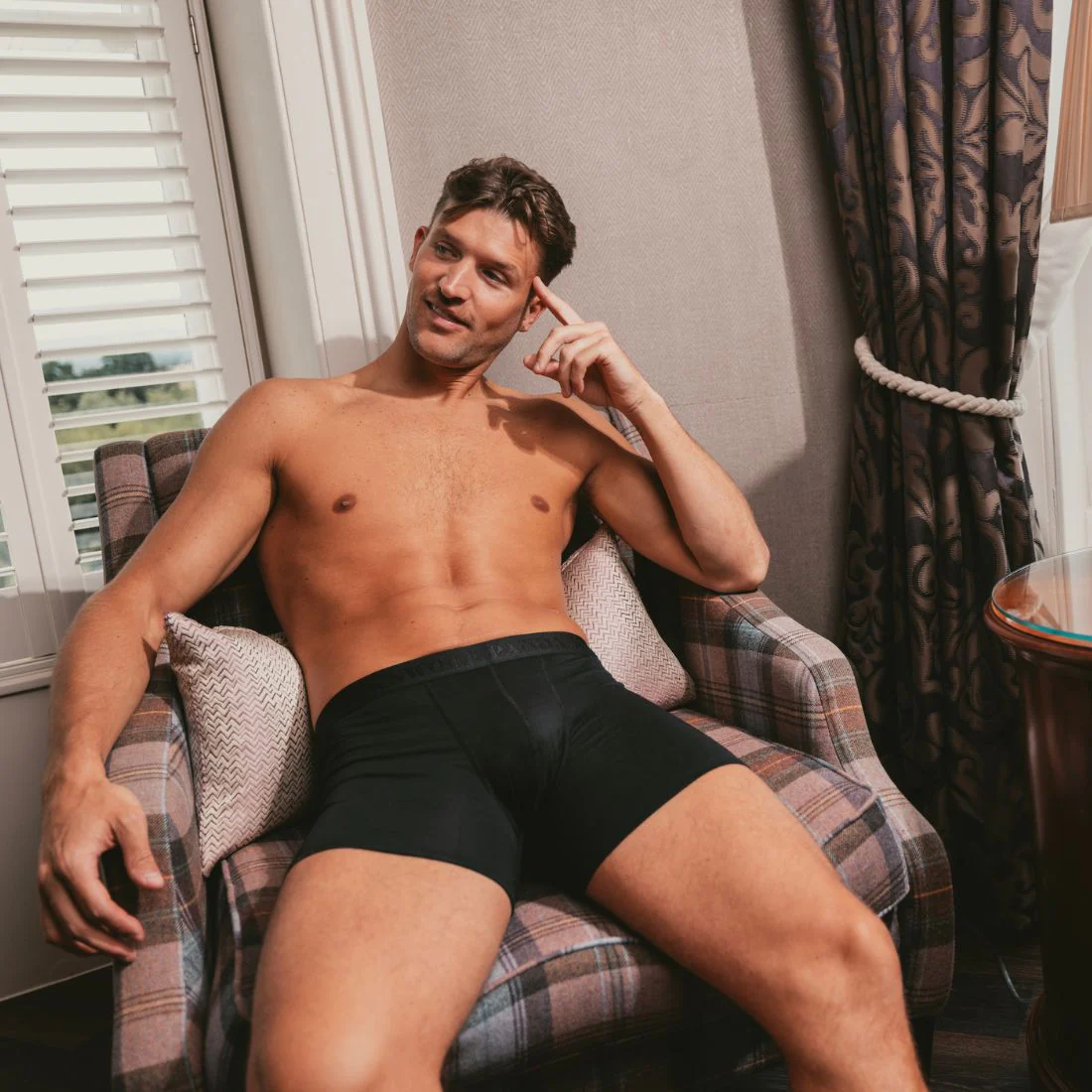 Swole Panda Bambus Herren Unterwäsche - Boxer Short - Unifarbe Schwarz Swole Panda Bambus Herren Unterwäsche - Boxer Short - Unifarbe Schwarz