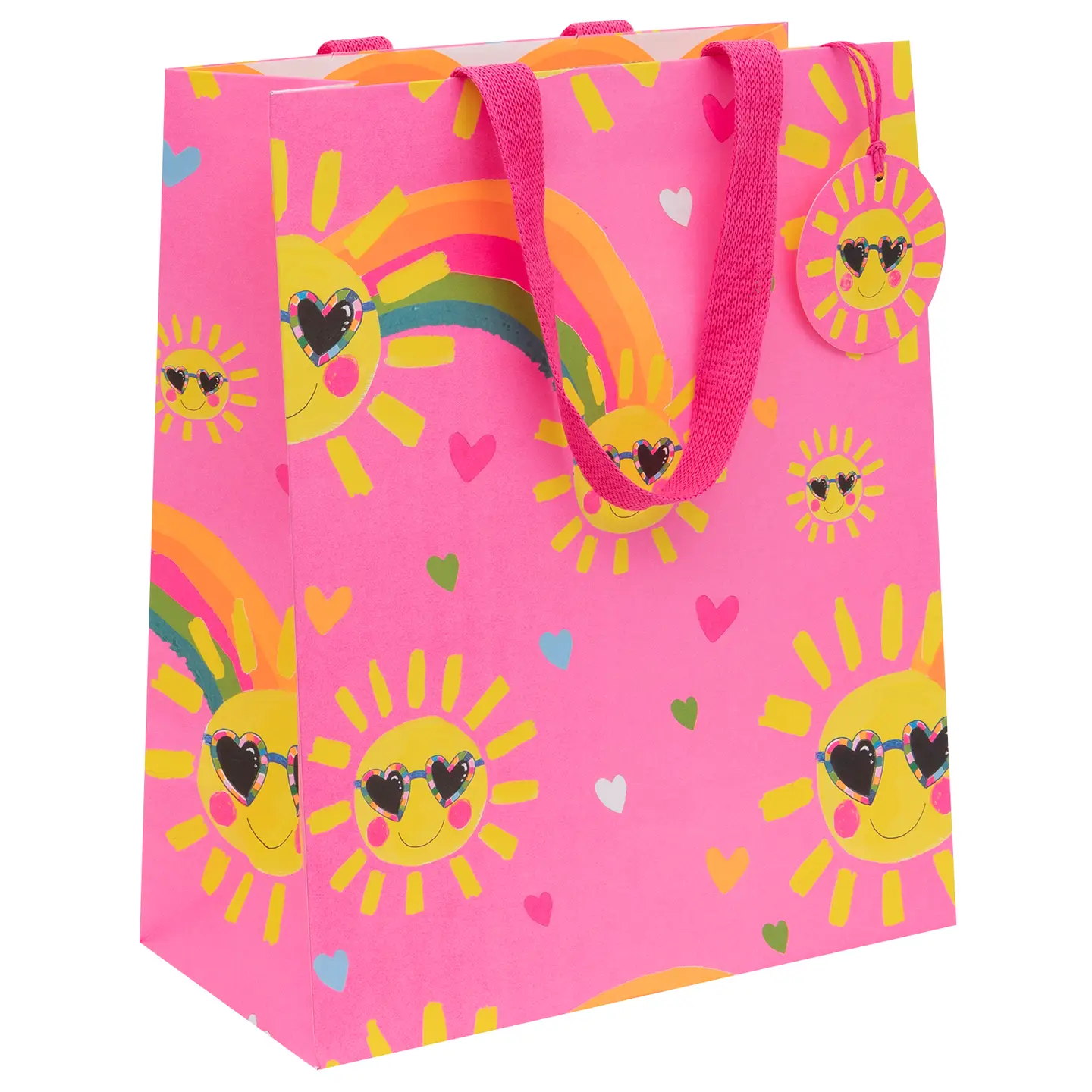 Glick Geschenktasche Neon Pink Sonnenschein - Large