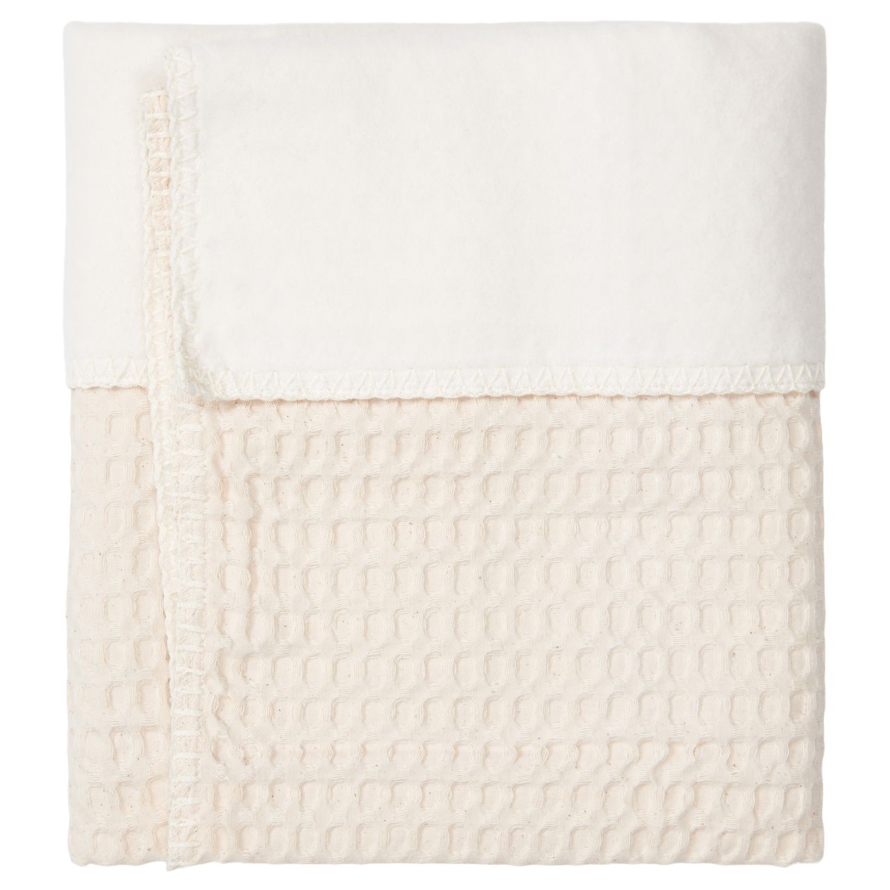 Koeka Amsterdam Baumwolle Fleece Babydecke in Natural Creme Weiß - SALE