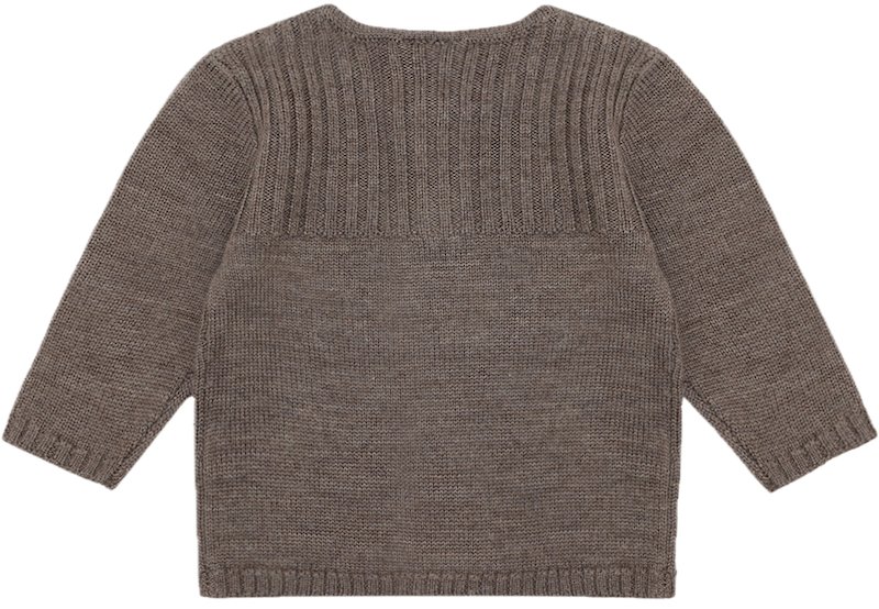 Hust & Claire Merinowolle Strickpulli Baby Pullover in Braun Deer Melange - Schafe Hust & Claire Merinowolle Strickpulli Baby Pullover in Braun Deer Melange - Schafe