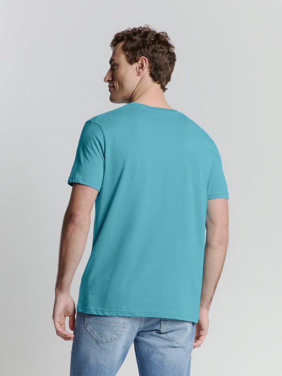 NO EXCESS Rundhals T-Shirt in Seablue Meeresblau - SALE