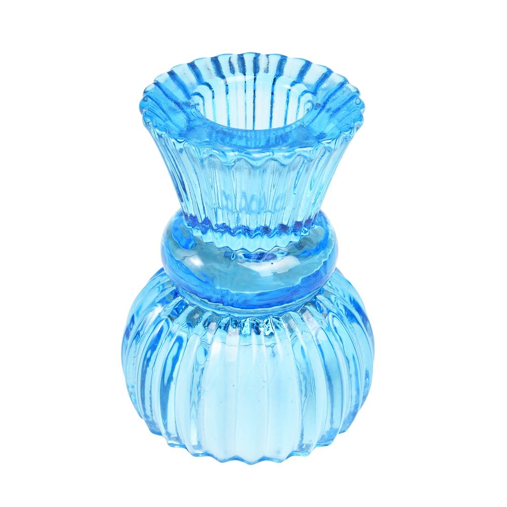 rex-london-kerzenhalter-glas-double-ended-blue REX London Rex London Kerzenhalter - 2 Seiten - Glas - Blau - SALE