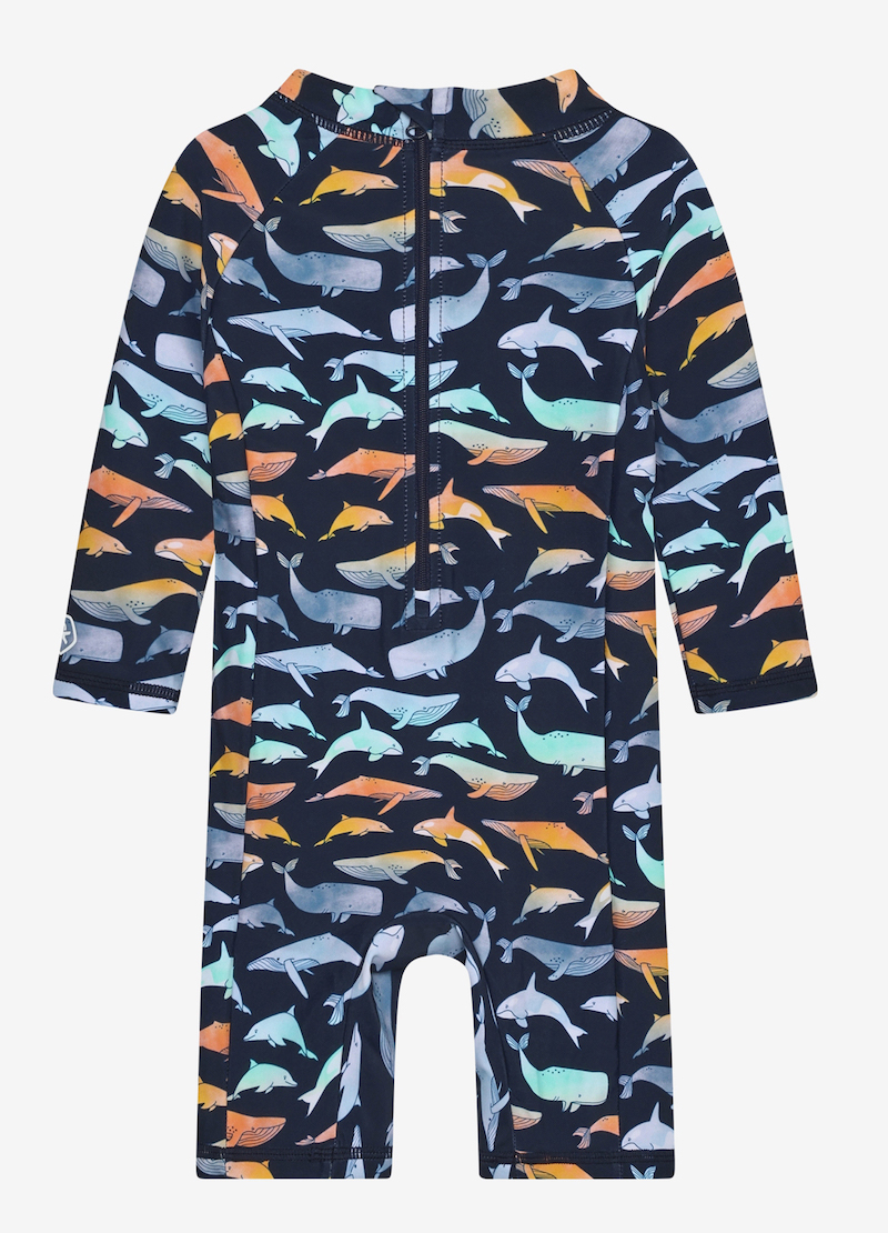 Color Kids Baby Langarm Badeanzug Overall mit UPF 60 UV Schutz - Bunte Meerestiere Color Kids Baby Langarm Badeanzug Overall mit UPF 60 UV Schutz - Bunte Meerestiere