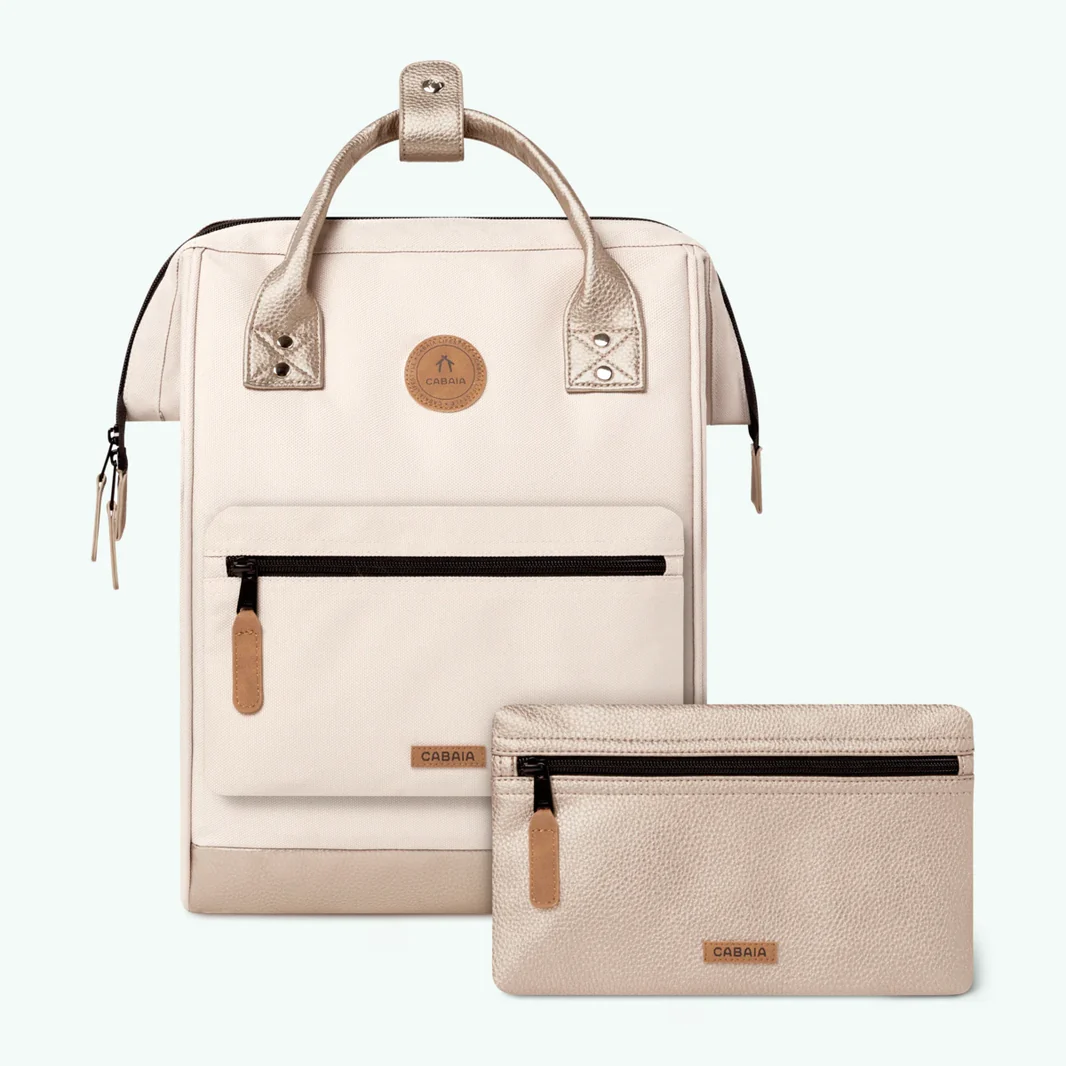 Cabaia ADVENTURER Rucksack Large ALGIERS - Creme & Gold Glam