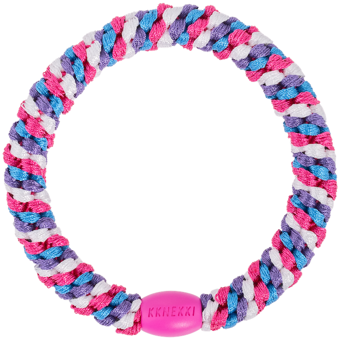 Kknekki Haargummi/Armband Mix Lila Pink Creme Blau - Mix Purble Ivory Blue - 1 Stück