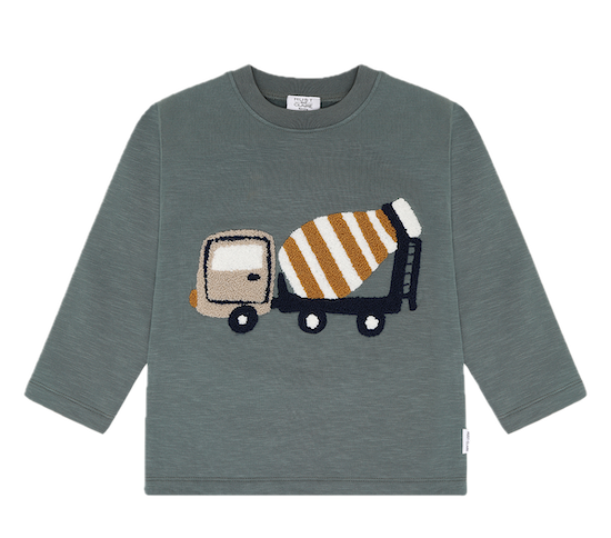 Hust & Claire Sejer Sweatshirt in Balsam Grün - Zement Mixer Baufahrzeug Hust & Claire Sejer Sweatshirt in Balsam Grün - Zement Mixer Baufahrzeug
