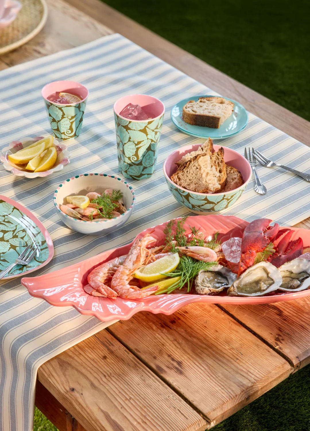 RICE Tall Melamin Großer Becher - Grün - Sea Shell Print - Muscheln RICE Tall Melamin Großer Becher - Grün - Sea Shell Print - Muscheln