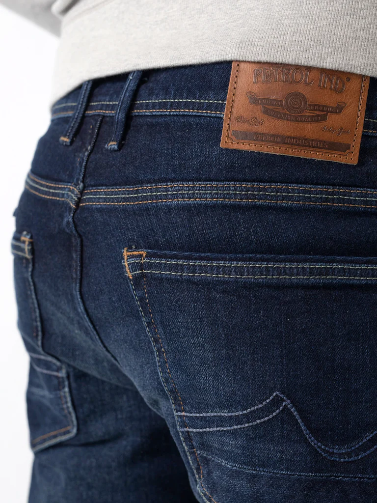 Petrol Industries Riley Regular Jeans in Medium Blue Denim
