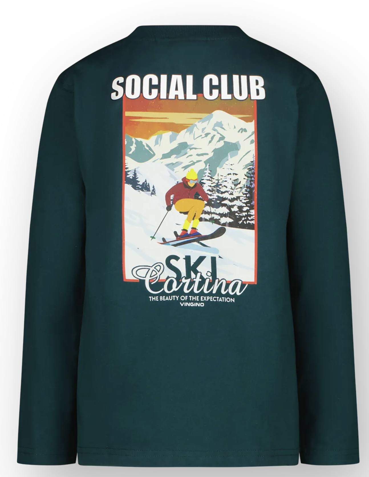 Vingino Halpen Jungs Pullover in Grün mit Backprint - Social Club