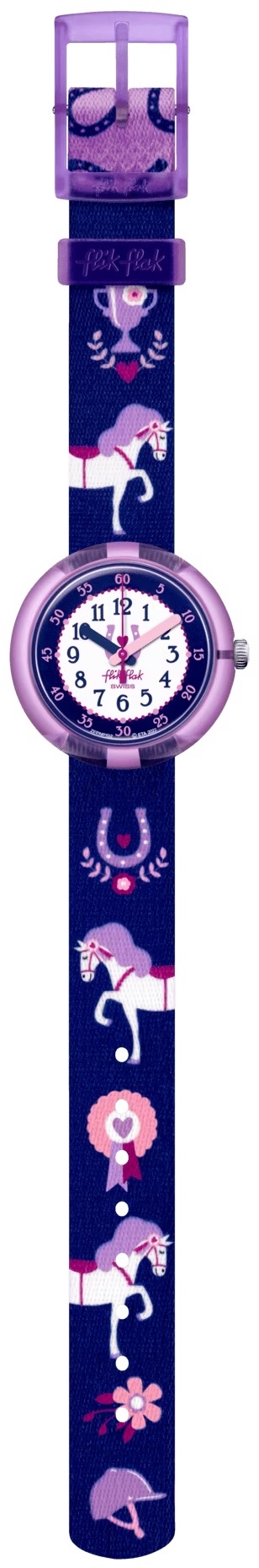 Holly-Hopper-2 Flik Flak Uhr Kinderuhr - Holly Hopper - Lila Pferd