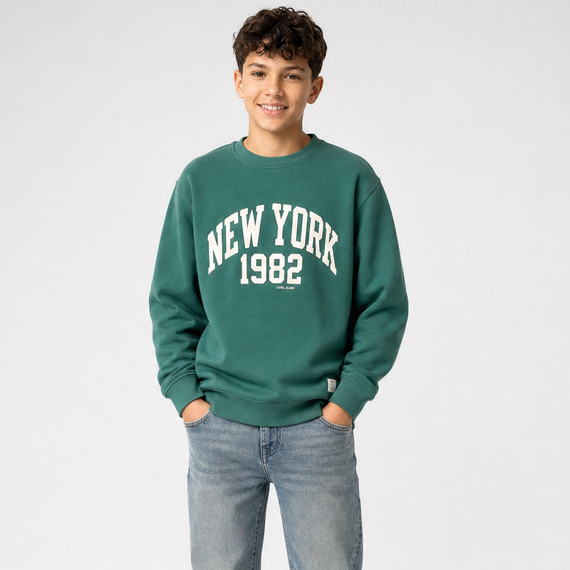 Cars Jeans Kids RUFLO Sweatshirt in Grün - New York 1982