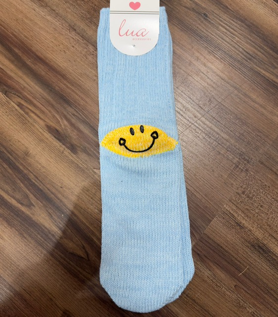 PHOTO-2023-11-04-15-16-43 Lua Happy Feet Socken - Smiley in Blau