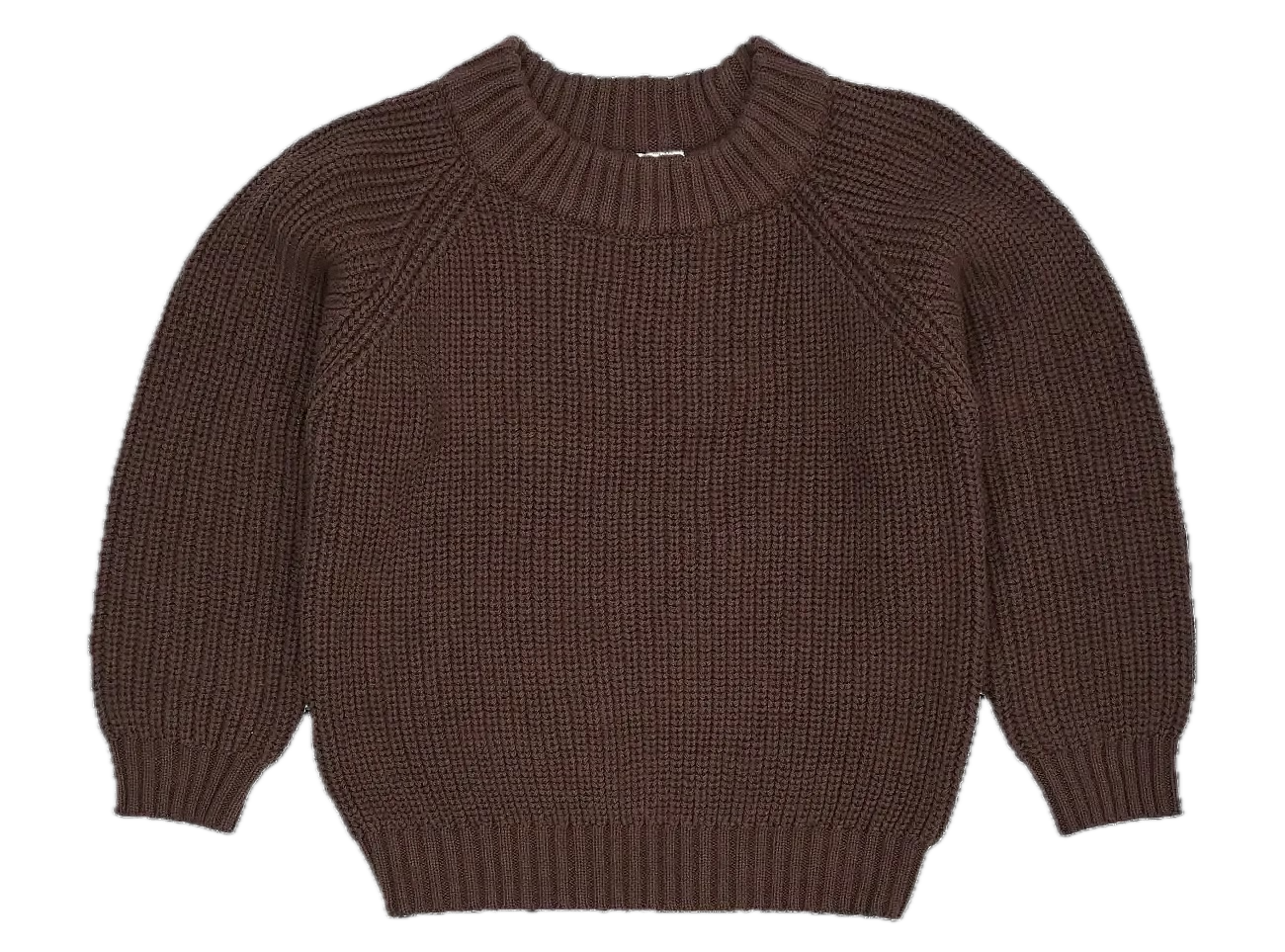 Copenhagen Colors Grobstrick GOTS Bio-Baumwolle Klassik Rundhals Pullover in Braun