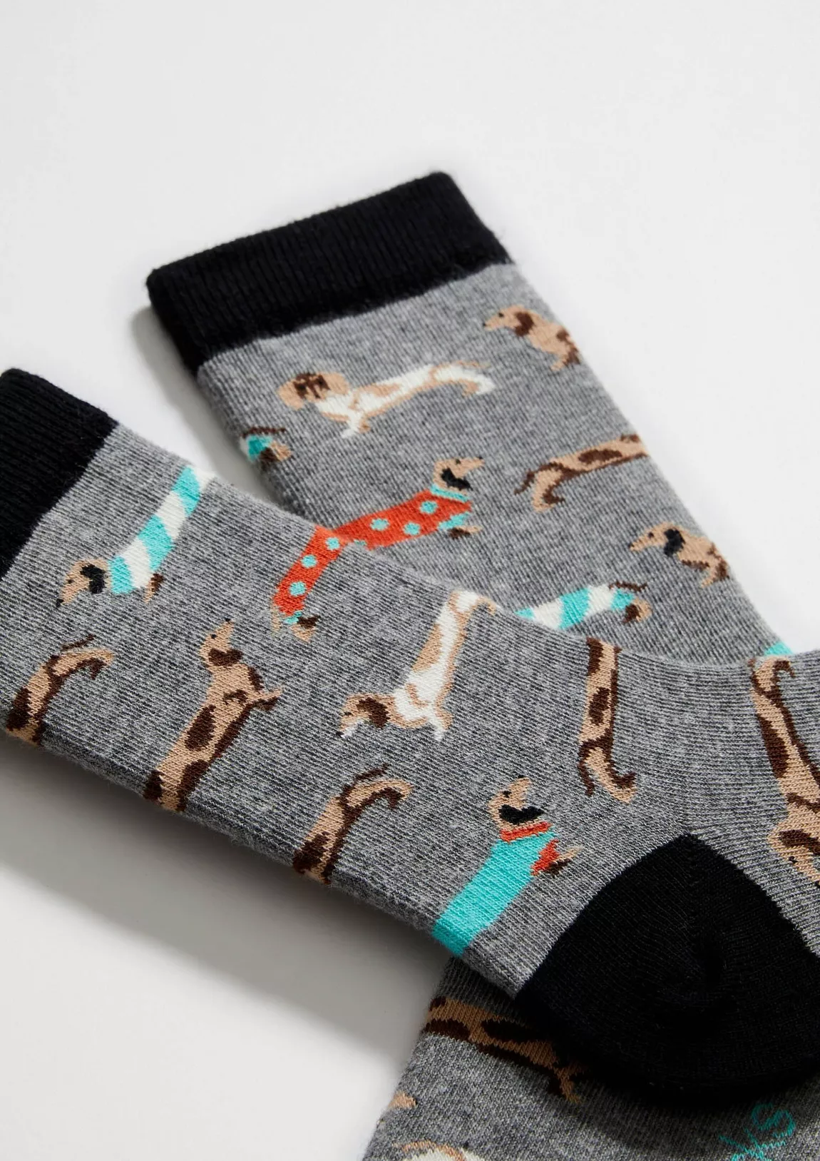 besocks Kindersocken aus Bio-Baumwolle in Grau - Dackel besocks Kindersocken aus Bio-Baumwolle in Grau - Dackel