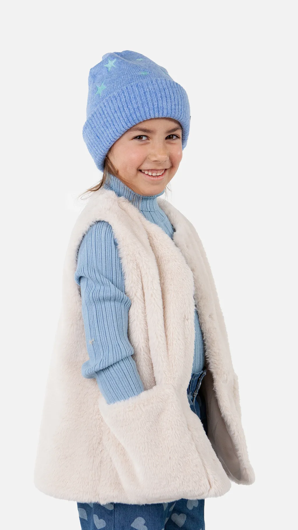 Barts Ainala Beanie mit Umschlag in Hellblau mit mint grünen Sternen Barts Ainala Beanie mit Umschlag in Hellblau mit mint grünen Sternen