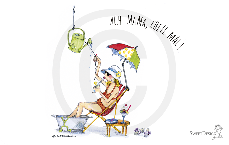 Sweet Design Magnet - ACH MAMA, CHILL MAL!