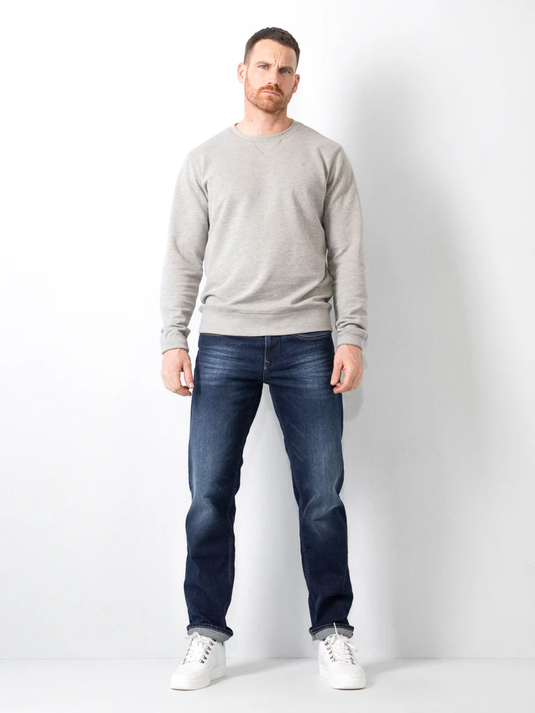 Petrol Industries Riley Regular Jeans in Medium Blue Denim