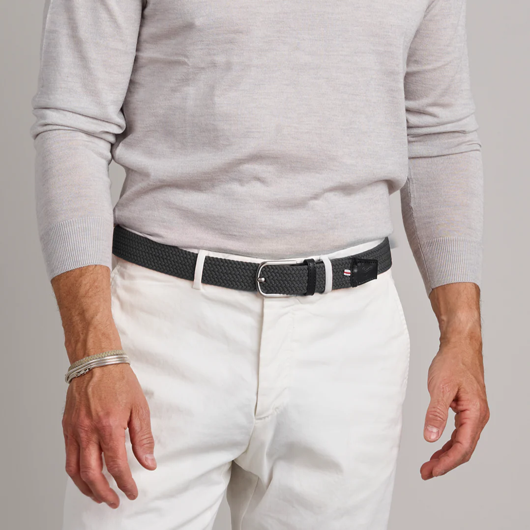 La Boucle Harvard Herren Stretch Gürtel - Mono Asphalt Grey