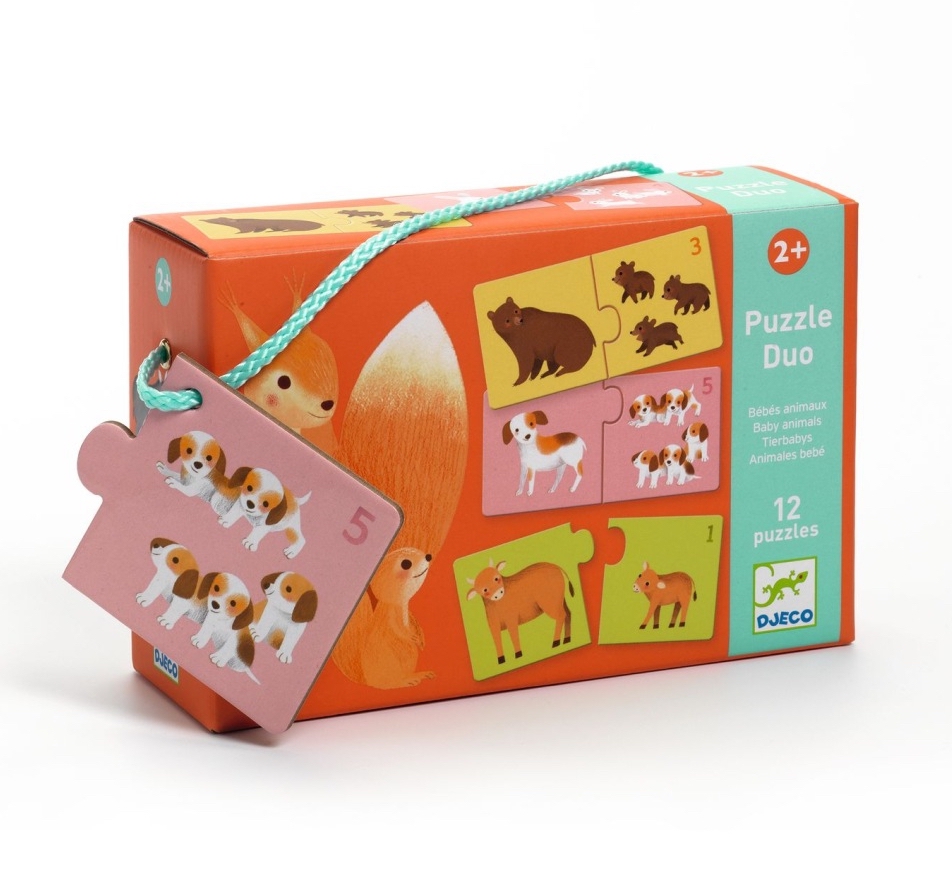 DJ08197-Lernspiel-Puzzle-duo-Tierbabys-1 Djeco Lernspiel: Puzzle duo: Tierbabys