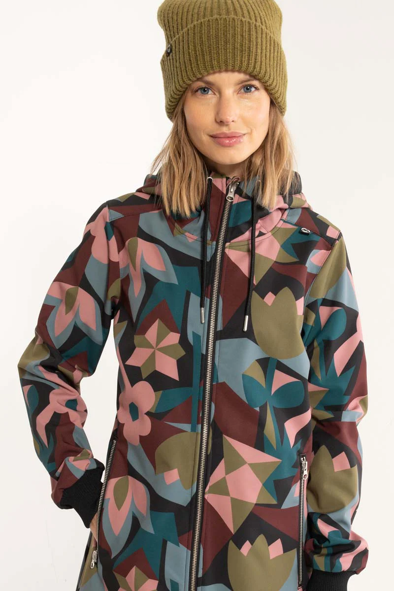 Danefae Jane Softshell Jacke - Geofleur/Rosa,Oliv,Blau - SALE Danefae Jane Softshell Jacke - Geofleur/Rosa,Oliv,Blau - SALE