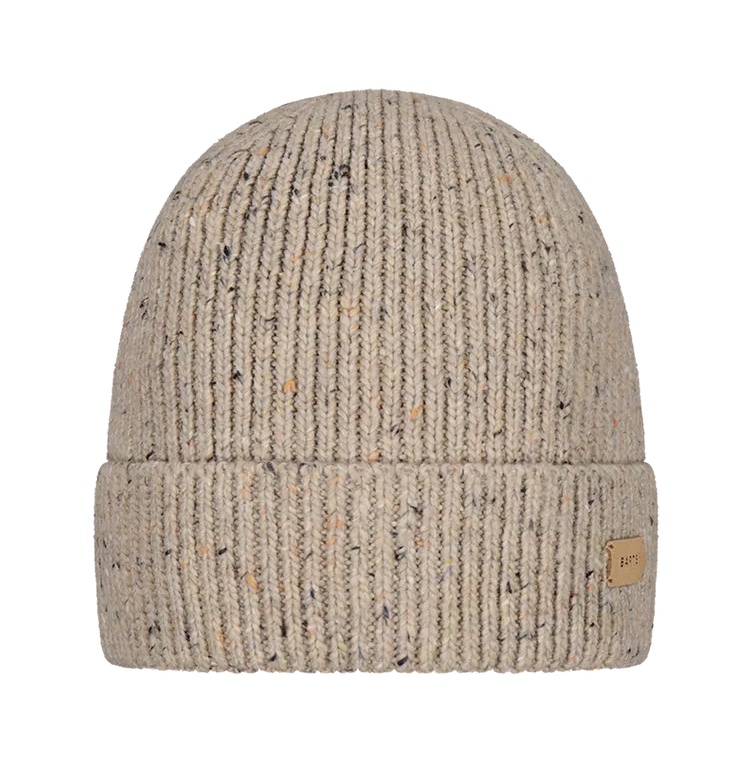 Barts Olafs Herren Beanie Mütze Gerippt mit Krempe in Beige Melange