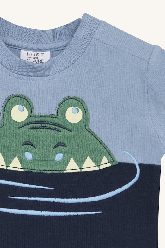 Hust & Claire Arthur T-Shirt in Blau - Krokodil - SALE