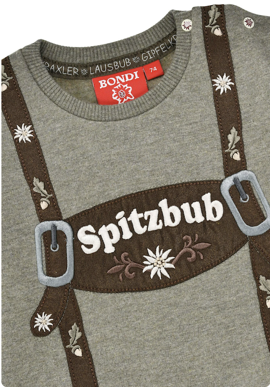 Bondi Aplenglück Sweatshirt in Lederhosen Look - Spitzbub Bondi Aplenglück Sweatshirt in Lederhosen Look - Spitzbub