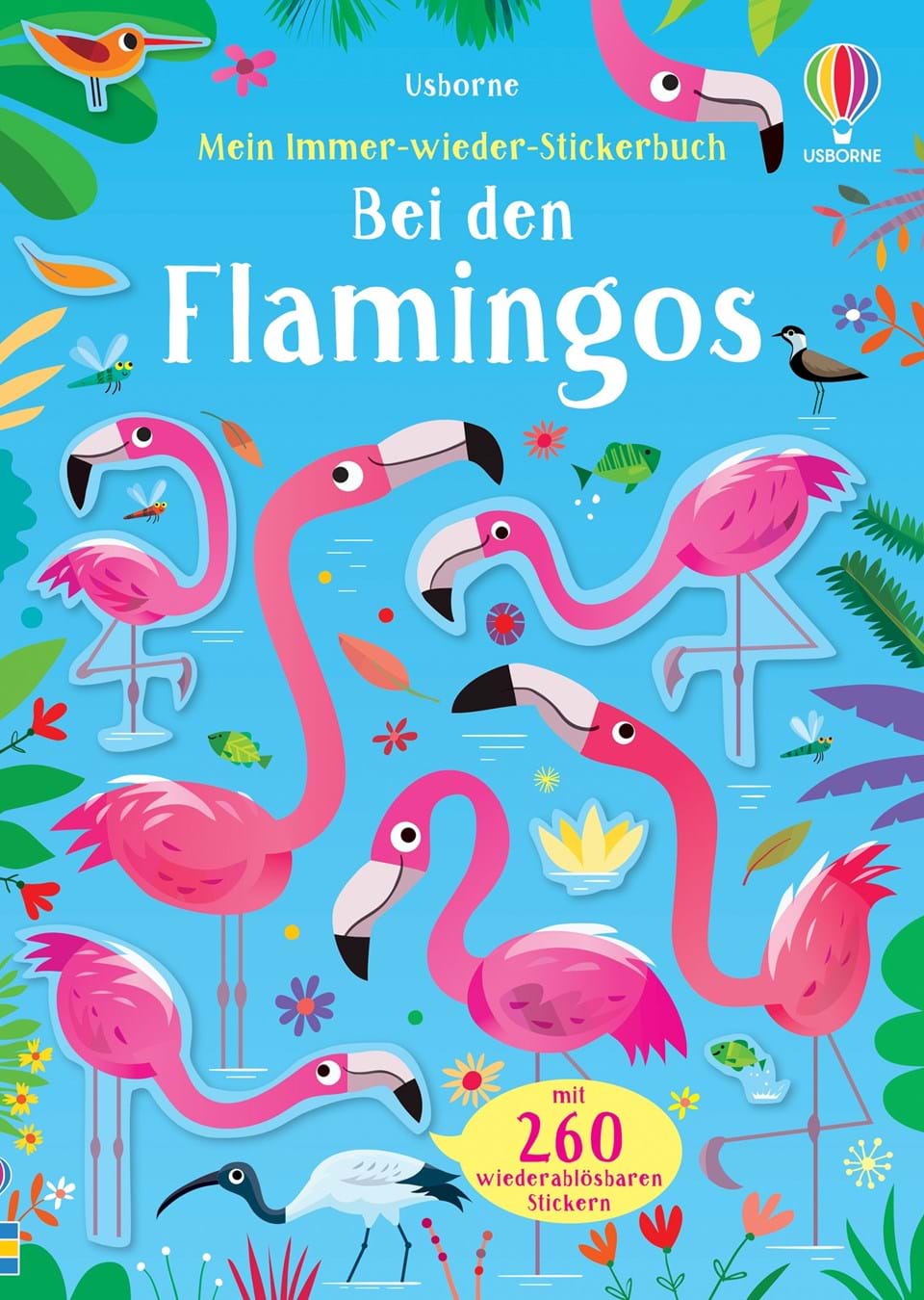 9781789414356 Usborne Mein Immer-wieder-Stickerbuch - Bei den Flamingos