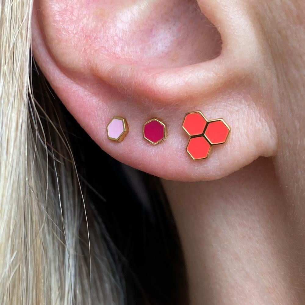 LuLu Honey - Ohrring Vergoldet mit Emaille in Pink